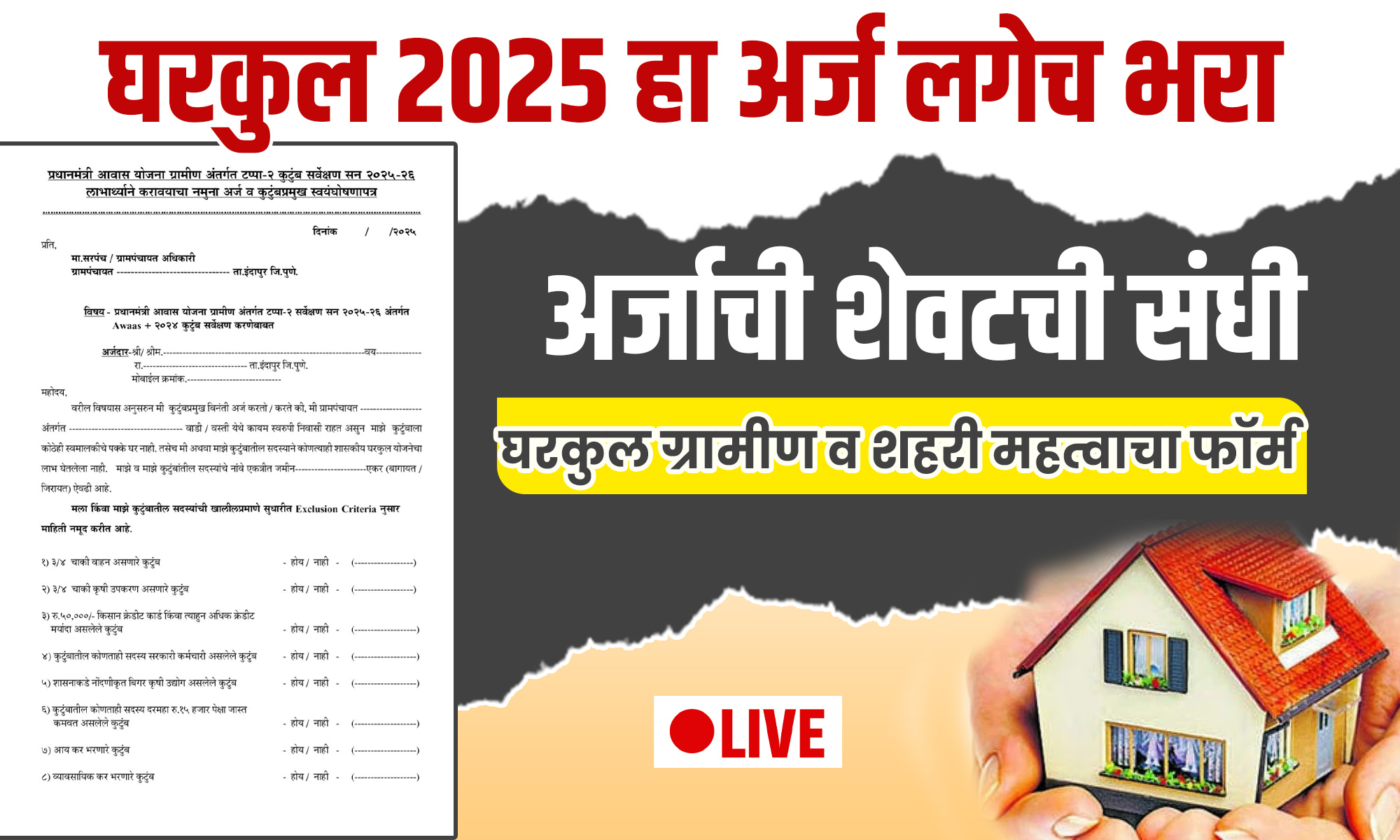 Gharkul Gramin Yojana 2025 Maharashtra